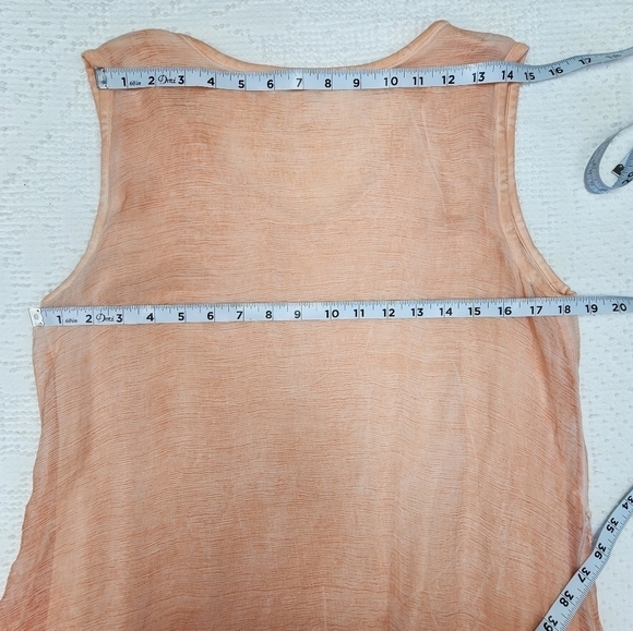 Soft Surroundings Silk Embroidered Sequin Peach Top Size Medium - Picture 8 of 8
